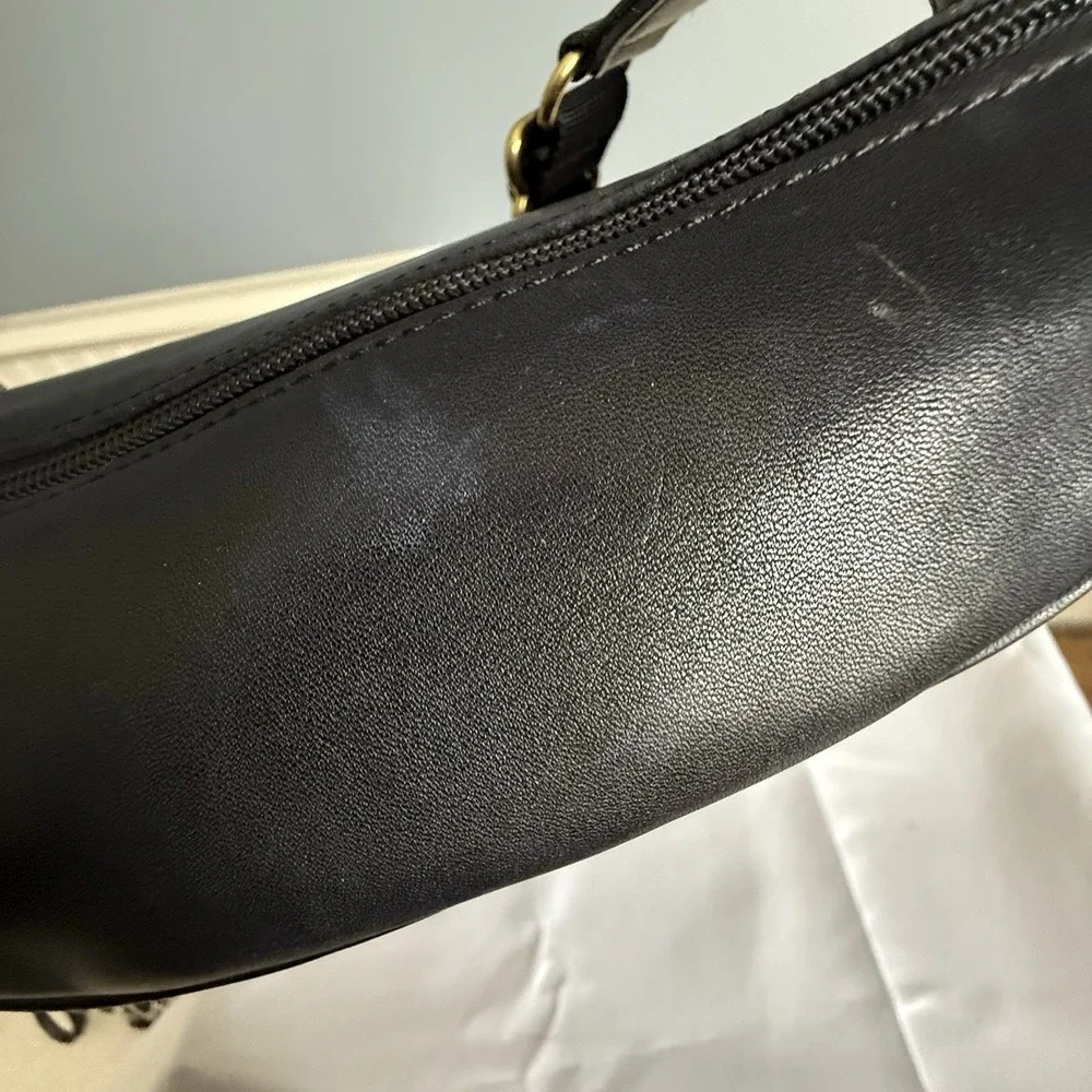 Vintage Coach Canteen Waist Fanny Pack Sling Black Leather Bag Purse 1997